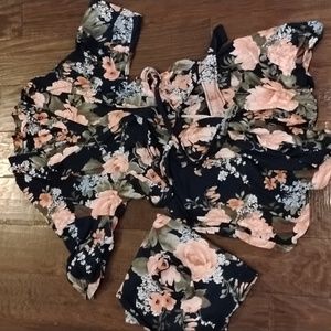 Mommy and Me Robe and Swaddle set with matching baby Headband